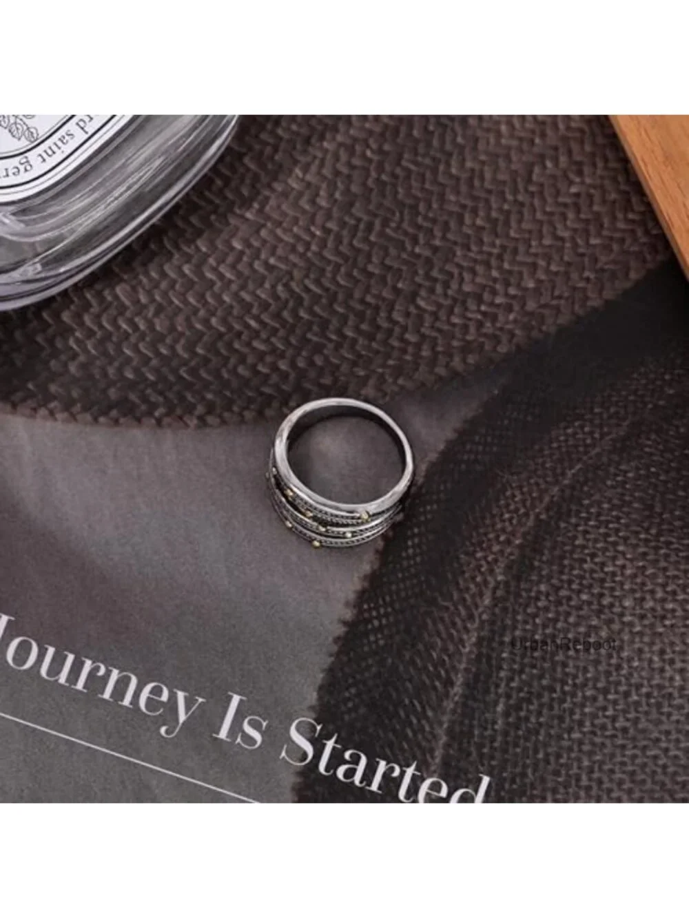 Multi-Strand Twisted Cable Statement Ring with Ball Accents